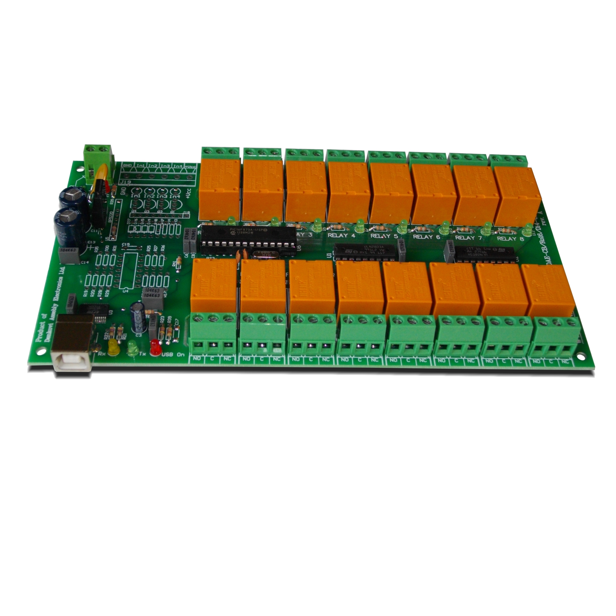 USB 16 Channel Relay (JQC3FC/T73) Module,Board for Home Automation