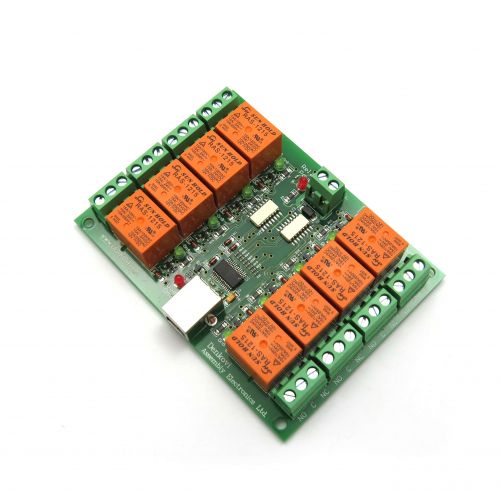 USB Eight Channel Relay Board for Automation - 12V