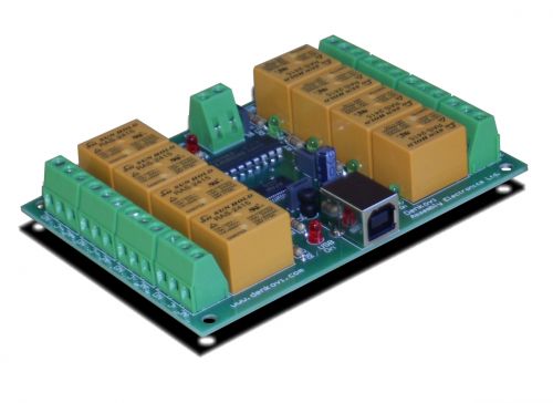 USB Eight Channel Relay Board for Automation - 24V