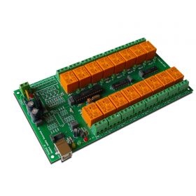 USB 16 Channel Relay Module - RS232 Controlled, 12V - ver.2