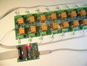 USB 16 Channel Relay Module - RS232 Controlled, 24V
