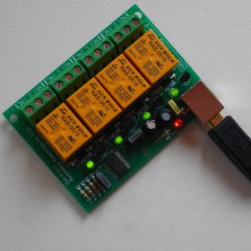 USB Four(4) Relay Output Module,Board for Home Automation